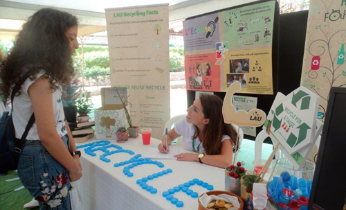 Facilities Management raised awareness about LAU's recycling initiative on Monday August 20, during the Dean of students' new students Fall 2018 orientation