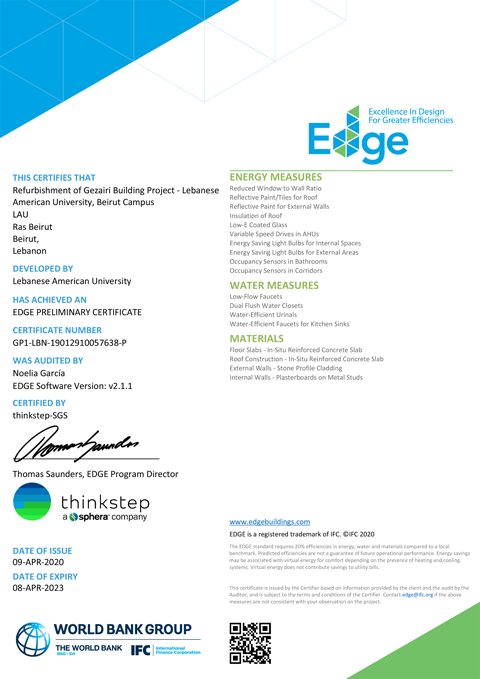 Gezairi's EDGE Certificate for Sustainability